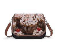 KOAYUBFC Cupcake And Muffin Crossbody Bags for Women Removable Straps And Zipper Closure Leather Shoulder Bags Womens Handbags Clutch Purse