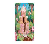KOAYUBFC Curtain Candy Falls Castle Door Window Curtains Suitable for Office Bedroom Window Outdoor Decoration Banner Door Curtains