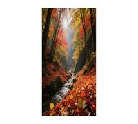 KOAYUBFC Curtain Forest Fallen Leaves Door Window Curtains Suitable for Office Bedroom Window Outdoor Decoration Banner Door Curtains
