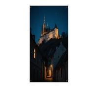KOAYUBFC Curtain Prague Castle Door Window Curtains Suitable for Office Bedroom Window Outdoor Decoration Banner Door Curtains