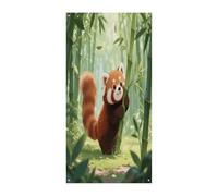 KOAYUBFC Curtain Red Pandas in The Bamboo Forest Door Window Curtains Suitable for Office Bedroom Window Outdoor Decoration Banner Door Curtains