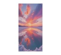 KOAYUBFC Curtain Salt Lake Mirror Fire Clouds Door Window Curtains Suitable for Office Bedroom Window Outdoor Decoration Banner Door Curtains
