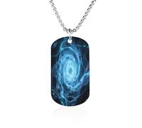 KOAYUBFC Custom Another Dimension Dog Tag Necklace 23.6" Chain Personalized Photo Pendant for Men Women Stainless Steel Memorial Picture Couple Necklace Jewelry Keepsake Bereavement Sympathy Gifts