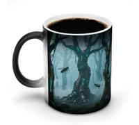 KOAYUBFC Cyber Jungle Magic Color Changing Coffee Mug, 11 Oz Ceramic Cup with Handle, Heat Sensitive Heat Changing Mug Temperature Changing Mugs for Office Home, Personalized Gift