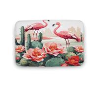 KOAYUBFC Door Mat Outdoor Indoor Welcome Mats Non Slip Floor Mat Cactus Flamingo Rose Flowers Front Doormat for Entryway Rug Front Porch Laundry Bathroom Bedroom Rug Carpet 50CMx80CM