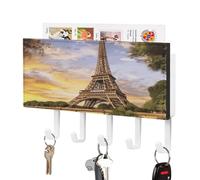 KOAYUBFC Eiffel Tower Paris Key Holder Wall Mount Key Holder Decorative Keys Holders on Wall Keys Hooks Walls Adhesive for Doorway Hallway Entryway