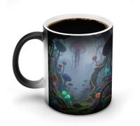 KOAYUBFC Fantasy Jungle Magic Color Changing Coffee Mug, 11 Oz Ceramic Cup with Handle, Heat Sensitive Heat Changing Mug Temperature Changing Mugs for Office Home, Personalized Gift