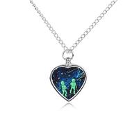 KOAYUBFC Glow In The Dark Pet Ashes Necklace with Filling Kits 70CM Cable Chain Memorial Cremation Urn Necklace Jewelry Souvenir Keepsake for Human Ashes Dogs Cats Sympathy Gift for Women Men