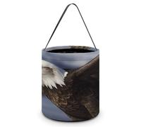 KOAYUBFC Halloween Candy Bucket Depict A Animals Bald Eagle Trick Or Treat Bags Halloween Candy Tote Bag with Handles Reusable Candy Baskets for Halloweens Party Supplies Favors Gift Bags