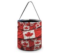 KOAYUBFC Halloween Candy Bucket Depict A Canadian Flag Trick Or Treat Bags Halloween Candy Tote Bag with Handles Reusable Candy Baskets for Halloweens Party Supplies Favors Gift Bags