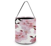 KOAYUBFC Halloween Candy Bucket Depict A Cherry Japanese Cherry Blossom Trick Or Treat Bags Halloween Candy Tote Bag with Handles Reusable Candy Baskets for Halloweens Party Supplies Favors Gift Bags