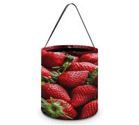 KOAYUBFC Halloween Candy Bucket Depict A Fresh Strawberries Trick Or Treat Bags Halloween Candy Tote Bag with Handles Reusable Candy Baskets for Halloweens Party Supplies Favors Gift Bags