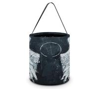 KOAYUBFC Halloween Candy Bucket Depict A White Angel Wings Trick Or Treat Bags Halloween Candy Tote Bag with Handles Reusable Candy Baskets for Halloweens Party Supplies Favors Gift Bags