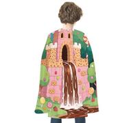 KOAYUBFC Halloween Candy Falls Castle Cloak Reversible Cape Costume for Masquerade Halloween Cosplay Birthday Party Decoration
