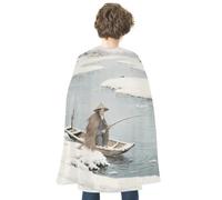 KOAYUBFC Halloween Fishing Alone in The Cold River Cloak Reversible Cape Costume for Masquerade Halloween Cosplay Birthday Party Decoration