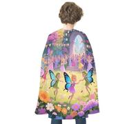 KOAYUBFC Halloween Flower Fairy Ball Cloak Reversible Cape Costume for Masquerade Halloween Cosplay Birthday Party Decoration