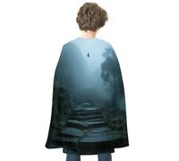 KOAYUBFC Halloween Historic Trail in The Mountains Cloak Reversible Cape Costume for Masquerade Halloween Cosplay Birthday Party Decoration