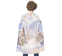 KOAYUBFC Halloween Ice And Snow Town Cloak Reversible Cape Costume for Masquerade Halloween Cosplay Birthday Party Decoration