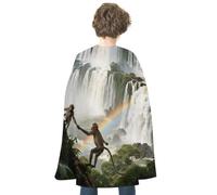 KOAYUBFC Halloween Iguazu Falls Rainforest Cloak Reversible Cape Costume for Masquerade Halloween Cosplay Birthday Party Decoration