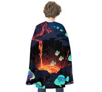 KOAYUBFC Halloween Lantern Fish near The Crater Cloak Reversible Cape Costume for Masquerade Halloween Cosplay Birthday Party Decoration