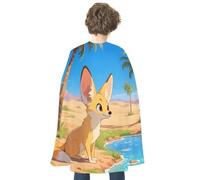 KOAYUBFC Halloween Oasis Fennec Fox Cloak Reversible Cape Costume for Masquerade Halloween Cosplay Birthday Party Decoration