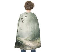 KOAYUBFC Halloween Path in The Bamboo Forest Cloak Reversible Cape Costume for Masquerade Halloween Cosplay Birthday Party Decoration