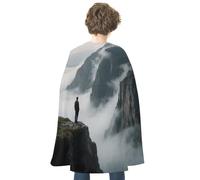 KOAYUBFC Halloween People Looking Out from The Cliff Cloak Reversible Cape Costume for Masquerade Halloween Cosplay Birthday Party Decoration