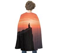 KOAYUBFC Halloween People Sitting Alone at Sunset Cloak Reversible Cape Costume for Masquerade Halloween Cosplay Birthday Party Decoration