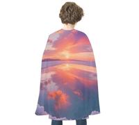 KOAYUBFC Halloween Salt Lake Mirror Fire Clouds Cloak Reversible Cape Costume for Masquerade Halloween Cosplay Birthday Party Decoration