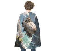 KOAYUBFC Halloween Steam Airship Canyon Cloak Reversible Cape Costume for Masquerade Halloween Cosplay Birthday Party Decoration