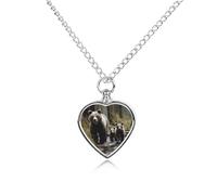 KOAYUBFC Mother Bear And Her Pet Ashes Necklace with Filling Kits 70CM Cable Chain Memorial Cremation Urn Necklace Jewelry Souvenir Keepsake for Human Ashes Dogs Cats Sympathy Gift for Women Men