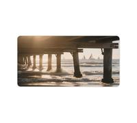 KOAYUBFC Professional Oversized Desk Mat with Multipurpose Non-Slip Surface,Afternoon at The Beach Printing Mousepad,Waterproof Design for Work, Gaming, And Office Use