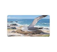 KOAYUBFC Professional Oversized Desk Mat with Multipurpose Non-Slip Surface,Albatrosses on The Islands Printing Mousepad,Waterproof Design for Work, Gaming, And Office Use
