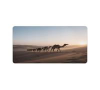 KOAYUBFC Professional Oversized Desk Mat with Multipurpose Non-Slip Surface,Camel Caravan in The Desert at Dawn Printing Mousepad,Waterproof Design for Work, Gaming, And Office Use