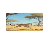 KOAYUBFC Professional Oversized Desk Mat with Multipurpose Non-Slip Surface,Cheetahs on The Grasslands Printing Mousepad,Waterproof Design for Work, Gaming, And Office Use