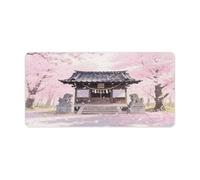 KOAYUBFC Professional Oversized Desk Mat with Multipurpose Non-Slip Surface,Cherry Blossom Forest Printing Mousepad,Waterproof Design for Work, Gaming, And Office Use