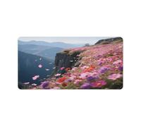 KOAYUBFC Professional Oversized Desk Mat with Multipurpose Non-Slip Surface,Flowers on The Cliff Printing Mousepad,Waterproof Design for Work, Gaming, And Office Use