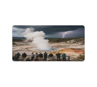 KOAYUBFC Professional Oversized Desk Mat with Multipurpose Non-Slip Surface,Geyser Geothermal Landscapes Printing Mousepad,Waterproof Design for Work, Gaming, And Office Use