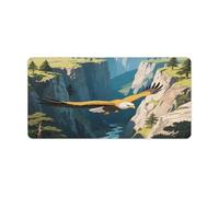 KOAYUBFC Professional Oversized Desk Mat with Multipurpose Non-Slip Surface,Golden Eagles in The Valley Printing Mousepad,Waterproof Design for Work, Gaming, And Office Use