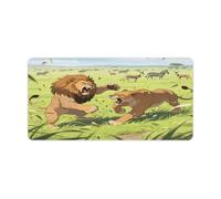 KOAYUBFC Professional Oversized Desk Mat with Multipurpose Non-Slip Surface,Lions on The Grasslands Printing Mousepad,Waterproof Design for Work, Gaming, And Office Use