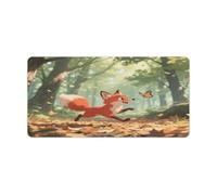 KOAYUBFC Professional Oversized Desk Mat with Multipurpose Non-Slip Surface,Little Fox in The Forest Printing Mousepad,Waterproof Design for Work, Gaming, And Office Use