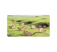 KOAYUBFC Professional Oversized Desk Mat with Multipurpose Non-Slip Surface,Marmots Outside The Caves Printing Mousepad,Waterproof Design for Work, Gaming, And Office Use