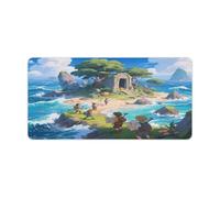 KOAYUBFC Professional Oversized Desk Mat with Multipurpose Non-Slip Surface,Mysterious Island Printing Mousepad,Waterproof Design for Work, Gaming, And Office Use