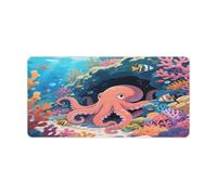 KOAYUBFC Professional Oversized Desk Mat with Multipurpose Non-Slip Surface,Octopuses in The Coral Reefs Printing Mousepad,Waterproof Design for Work, Gaming, And Office Use