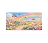 KOAYUBFC Professional Oversized Desk Mat with Multipurpose Non-Slip Surface,Rainbow Flower Sea Printing Mousepad,Waterproof Design for Work, Gaming, And Office Use