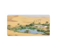 KOAYUBFC Professional Oversized Desk Mat with Multipurpose Non-Slip Surface,Sahara Desert Oasis Printing Mousepad,Waterproof Design for Work, Gaming, And Office Use