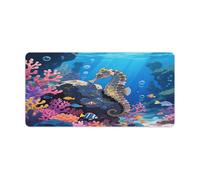 KOAYUBFC Professional Oversized Desk Mat with Multipurpose Non-Slip Surface,Seahorses by The Reefs Printing Mousepad,Waterproof Design for Work, Gaming, And Office Use