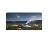 KOAYUBFC Professional Oversized Desk Mat with Multipurpose Non-Slip Surface,Starry Sky Nomadic Tent Printing Mousepad,Waterproof Design for Work, Gaming, And Office Use