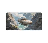 KOAYUBFC Professional Oversized Desk Mat with Multipurpose Non-Slip Surface,Steam Airship Canyon Printing Mousepad,Waterproof Design for Work, Gaming, And Office Use