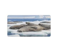 KOAYUBFC Professional Oversized Desk Mat with Multipurpose Non-Slip Surface,Walrus Resting on The Ice Printing Mousepad,Waterproof Design for Work, Gaming, And Office Use